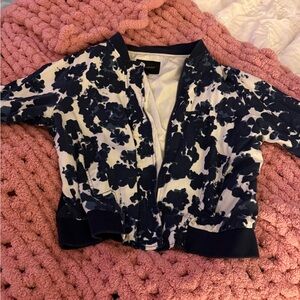 Vintage Floral Bomber Banana Republic Navy and White Jacket